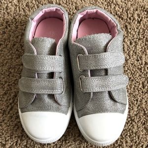 NEW Silver Sparkly Tennis Shoes Little Kid Size 12